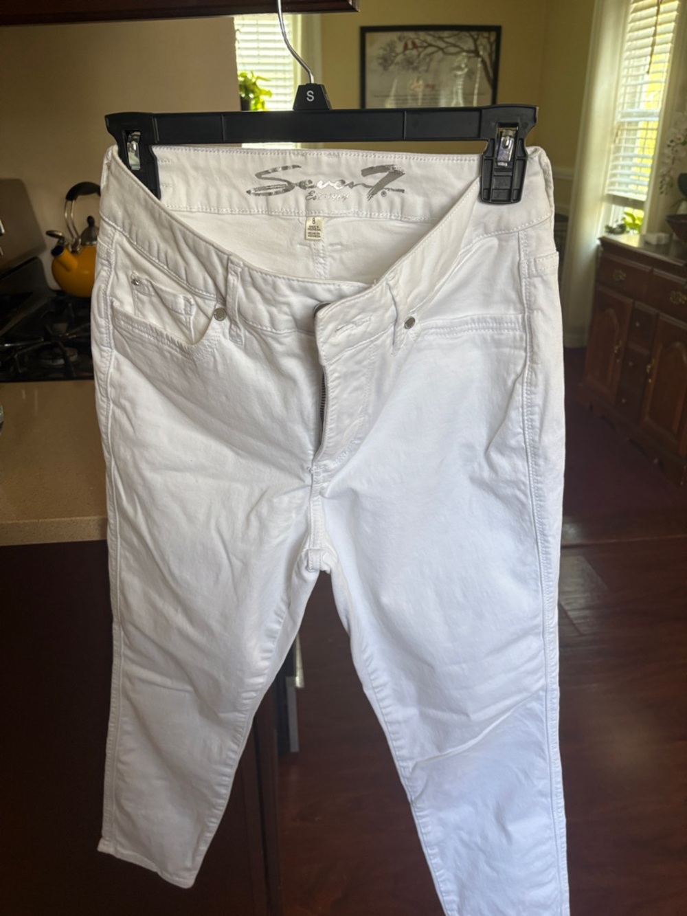 Seven7 White Slim High-Rise Jeans